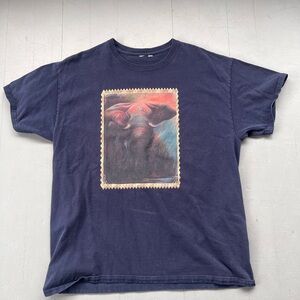 Navy Graphic T-Shirt with Elephant Print